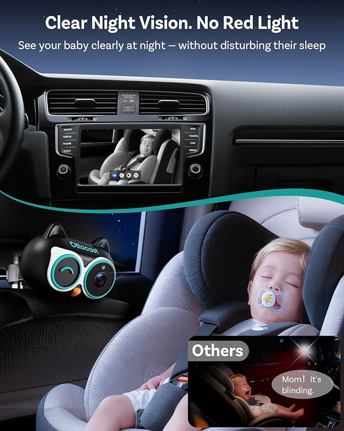 OTTOCAST Cabin Care Car Adapter with Baby Car Camera, Wireless CarPlay Display on CarScreen 2026, Plug-and-Play 1080P HD Rear Seat Baby Monitor, Split Screen Navigation, for Parents & Pet Owners