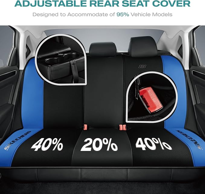 Skechers Car Seat Covers,GOGA Mat Oxford Cloth Seat Covers,Waterproof Car Seat Covers Full Sets,Automotive Universal Fit Seat Cover for Most Cars, Suvs, Trucks,Blue