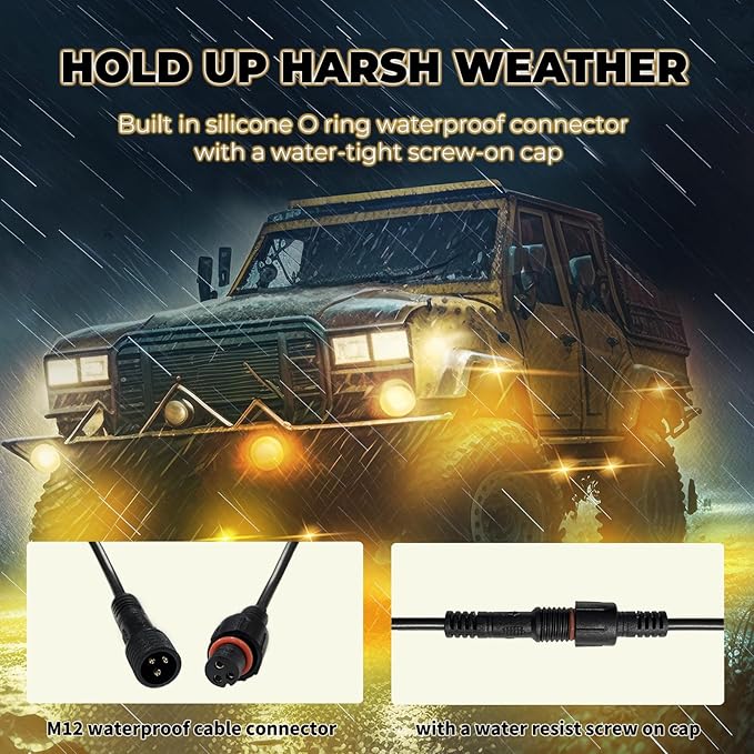 16 Pods Full Angle RGB Rock Lights, App/Remote Control Chasing Led Rock Lights with Music Mode Waterproof Multi-Color, Compatible with 12V Trucks Jeep UTV SUV ATV Off Road Golf Cart(Patented)