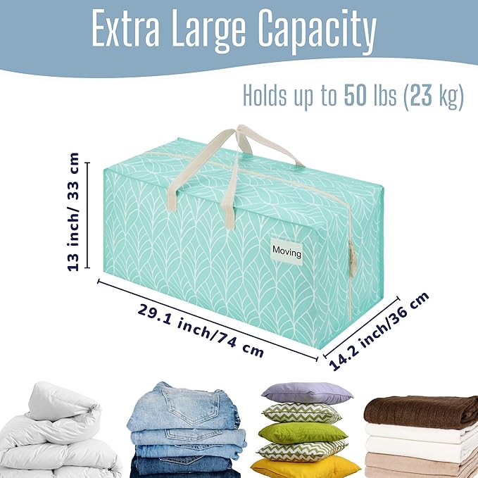 VENO 6 Pack Heavy Duty Moving Bags with Backpack Straps, Zippers & Handles, Extra Large Packing Bags for College Dorm Essentials, Moving Supplies Alternative to Cardboard Moving Boxes