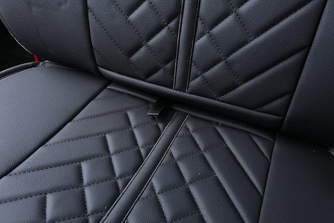 Tomatoman Tacoma Car Rear Seat Covers 2005-2025 2026 Access Double Extended Cab TRD Sport Offroad Limited SR5 V6 Truck with Waterproof Faux Leather Back Cushions(Rear Seat/Black)