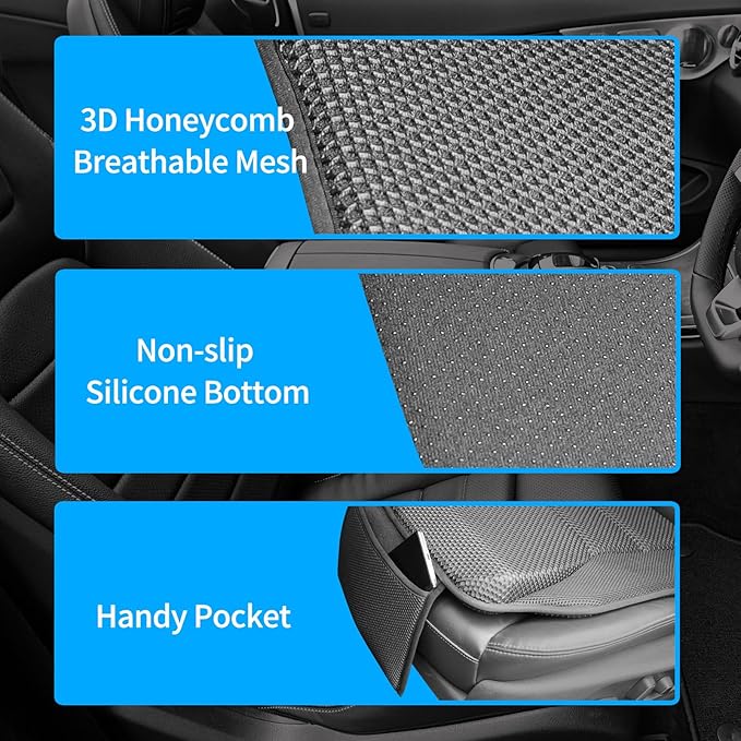 Car Seat Cushion for Car Seat Driver - Comfortable Memory Foam Car Seat Pad for Butt Pain & Back Pain Relief - Universal for Most Seats in Cars, SUVs, Trucks, Etc.