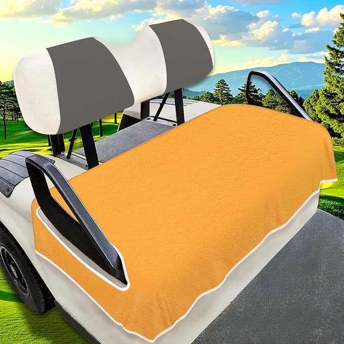 YOKYHOM Golf Cart Seat Covers for 2/4-Seater, Microfiber Seat Towel Blanket, Keeps Seats Cool, Clean & Comfortable, Fits EZGO, Club Car, Yamaha, 51"x31"