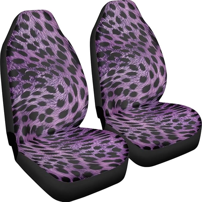 Car Seat Covers Protector Cushion for Women Men Girls Boys, Purple Leopard Print Design Car Interior Cover