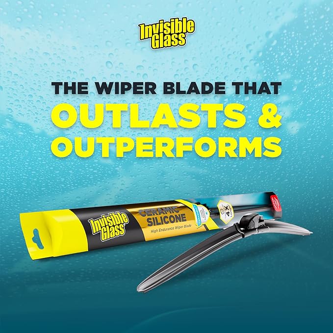 Invisible Glass CSB18 Ceramic Silicone 18" Premium All-Season Windshield Wiper Blade – Automotive Replacement Beam Blade with HydroGuard Water Repellent Coating for Quiet, Streak-Free Performance