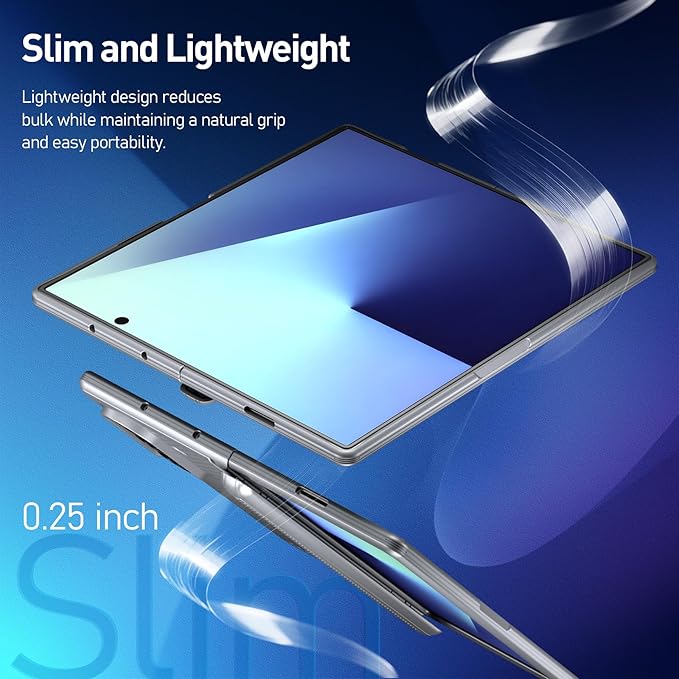 Poetic Revolution Flex Case for Galaxy Z Fold 7, [Foldable Kickstand][Hinge Protection][MagSafe Compatible], Full Body Galaxy Z Fold 7 Slim Cover with Built-in-Screen Protector, Silver Grey