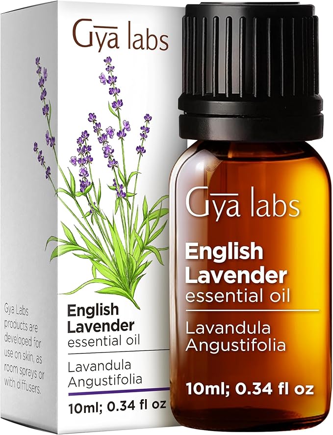 100% Pure English Lavender Essential Oil - 0.34 Fl Oz - English Lavender Oil for Hair, Skin, Diffuser, Aromatherapy & DIY Candle Making Scent