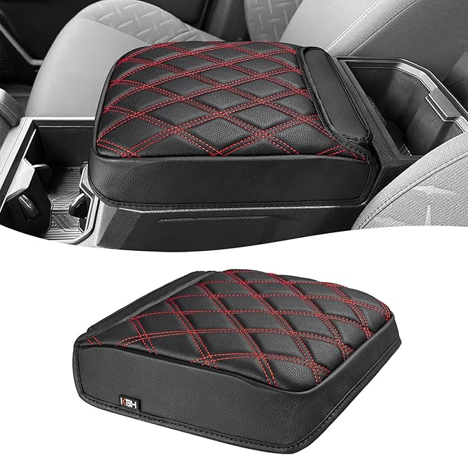 KBH Center Console Armrest Cover for Toyota Tacoma 2024 2025 2026, Vinyl Leather Trim, Durable Middle Console Protector, Anti-Scratch