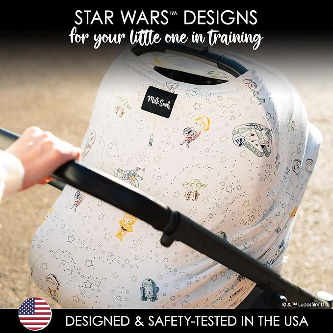 Milk Snob ORIGINAL Star Wars 5-in-1 Cover, Little Galaxy, Added Privacy for Breastfeeding, Baby Car Seat, Carrier, Stroller, High Chair, Shopping Cart, Lounger Canopy - Newborn Essentials, Nursing Top