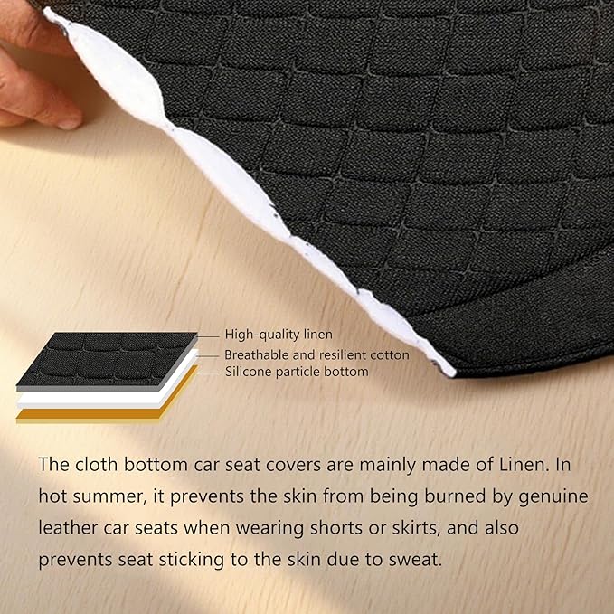 Suninbox Car Seat Cover,Bottom Car Seat Covers,Front Seat Only, Cloth Fabric Wrap Around The Bottom,Breathable Car Seat Protector Fits 95% of Vehicles 1 Piece,Gray