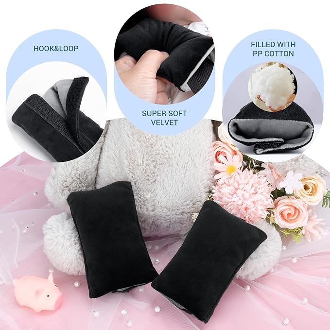 COOLBEBE Car Seat Straps Shoulder Pads for Baby Kids, Super Soft Seat Belt Covers for All Car Seats/Pushchair/Stroller/High Chair (Black/Grey)