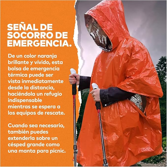 Outdoor Insulated Survival Kits-Emergency Blankets(5 Pack),1 Emergency Sleeping Bag,1 Emergency Tent,1 Emergency Mylar Poncho