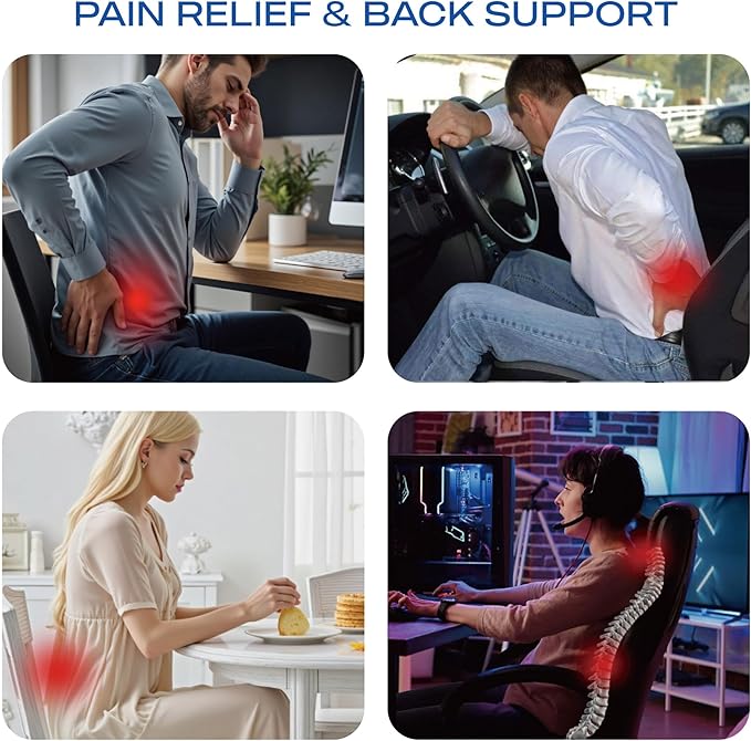 Skechers Memory Foam Lumbar Pillow,Lumbar Support Pillow for Office, Chair Lower Back Pain Relief Lumbar Pillow, Ergonomic Design Back Support Pillow for Office Chair, Car, Home, Travel,Beige