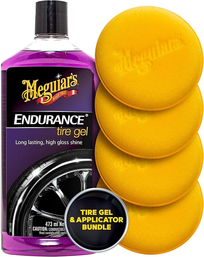 Meguiar's Endurance Tire Gel & Supreme Shine Applicator Pads Bundle , Long-Lasting Tire Shine and Protection Kit for Deep, Rich Gloss, Includes Easy Foam Applicator