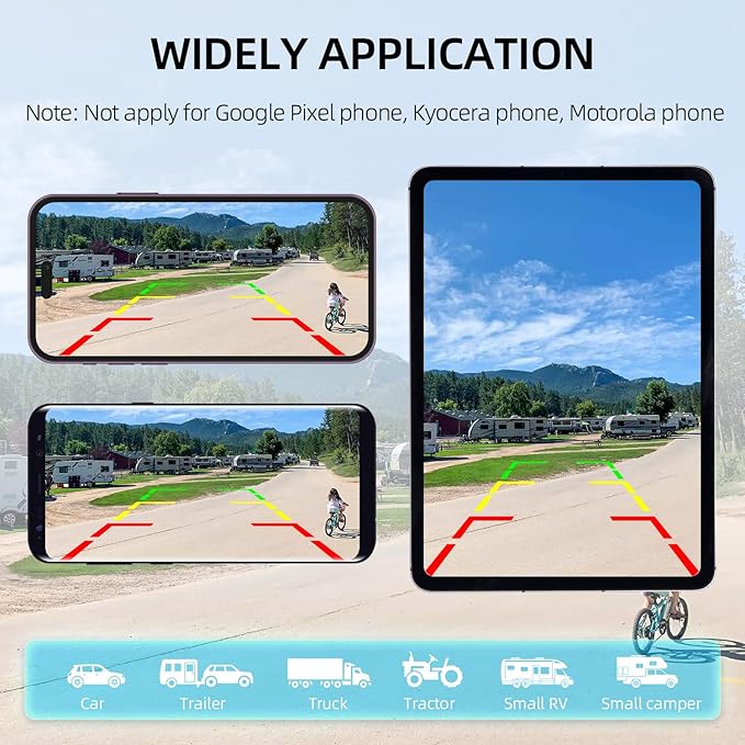 eRapta Wireless Backup Camera, WiFi Magnetic Solar Rear/Front View Camera with BSD, Li-ion Battery, Night Vision for Hitching Gooseneck Horse Boat Travel Trailer/Fifth Wheels/RV/Camper for iPhone