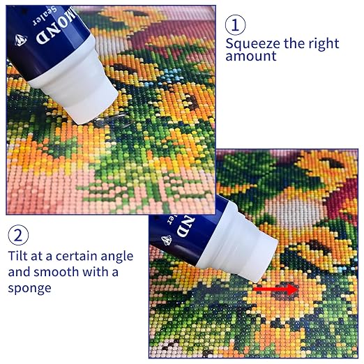 2pcs Diamond Painting Sealer Protectant Brightener(120ml*2), Diamond Art Painting Accessories Glue, Diamond Art Glue Sealer Supplies Clear Finish Permanent Hold & Shine Effect (8OZ)