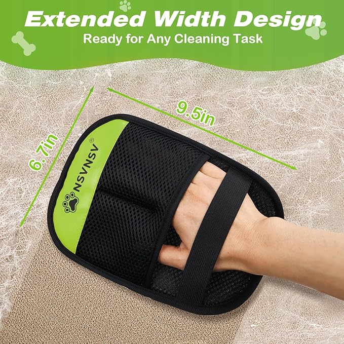 1 Pcs Pet Hair Removal Gloves, Reusable Electrostatic Pet Cat Dog Hair Remover Grooming Gloves Brush Tool, Ease of Removal, Easy to use, Suitable for Removing Hair From Different Surfaces, Green