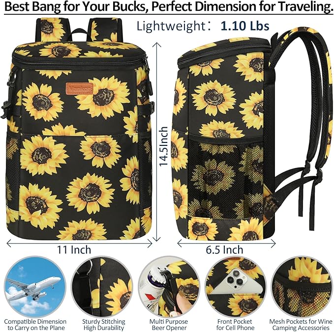 Camping Cooler Backpack 30 45 Cans, Soft Backpack Coolers Insulated Leak Proof Travel Cooler Bag Waterproof Lunch Picnic Beach Work Trip Thermal Bag Drink Beverage Beer Bag Cooler