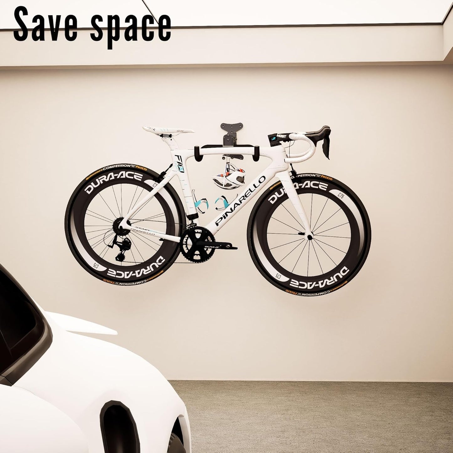 Bike Wall Mount Hanger - Adjustable Horizontal Bicycle Storage Rack for Garage and Home - Metal Hook Holder for Road, Mountain, and Hybrid Bikes