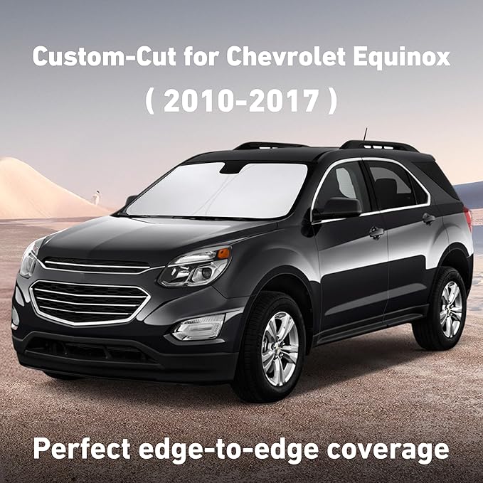 EcoNour Windshield Sunshade Compatible for Chevrolet Equinox 2010-2015 2016 2017, Sun Visor for Front Windshield & Window Sun Shade Cover, UV Heat Blocker & Protector, Car Accessories
