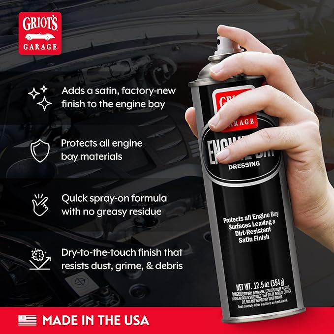 Griot's Garage Engine Bay Dressing, Detailing Spray, Surface Enhancer and Protector, 20244, 12.5oz