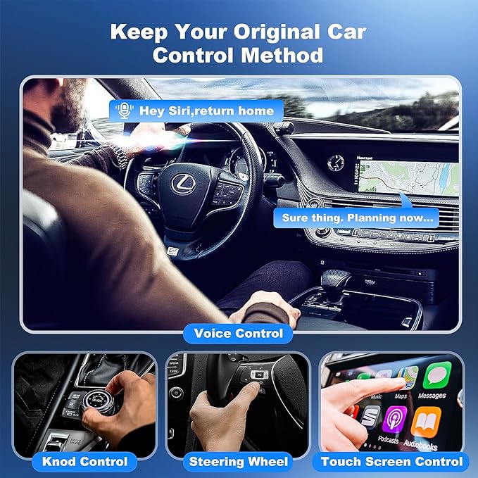 2 in 1 Mini Android Auto and Wireless CarPlay Adapter Convert Factory Wired to Wireless Dongle, Compact Size USB CarPlay Wireless Stick AAndroid Auto Adapter for iOS 12+/Android No Delay