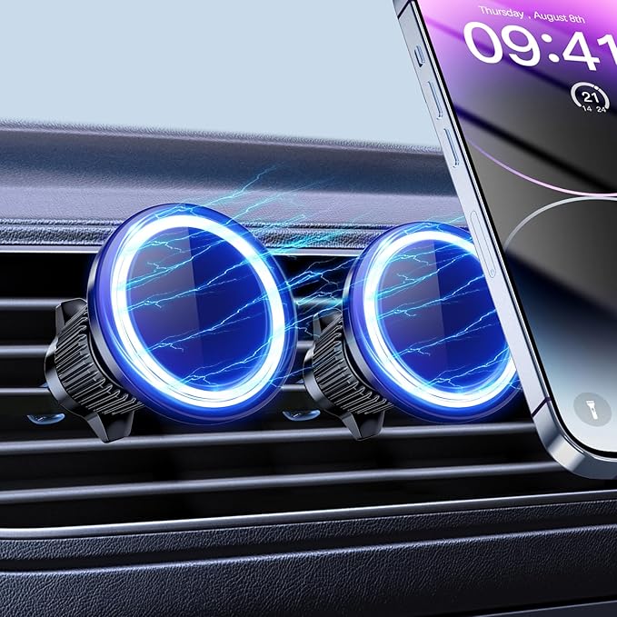 Car Mount [20 Powerful Magnets] Magnetic Phone Holder for Car Automobile Hands Free iPhone Car Holder Mount 360° Adjustable Air Vent Phone Holder Fit for iPhone 17/16/15/14/13/12 Series