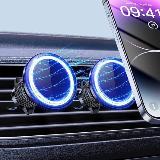 Car Mount [20 Powerful Magnets] Magnetic Phone Holder for Car Automobile Hands Free iPhone Car Holder Mount 360° Adjustable Air Vent Phone Holder Fit for iPhone 17/16/15/14/13/12 Series
