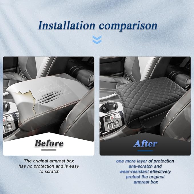BIBIBO for 2024 2025 Honda Pilot Center Console Armrest Cover,Armrest Cushion for 2023 2024 2025 Honda Pilot Console Lid, Car Arm Rest Pad Seat Box Cover,Pilot Interior Accessories -with-pocket, black