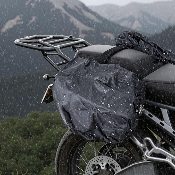 VEVOR Motorcycle Saddlebags, 30L (15L x 2) Large Capacity Saddle Bag Compatible with Grom (2022-2025), Navi, Z125 and Most Motorcycles, Sport Motorbike Side Bag with Waterproof Rain Cover and Straps