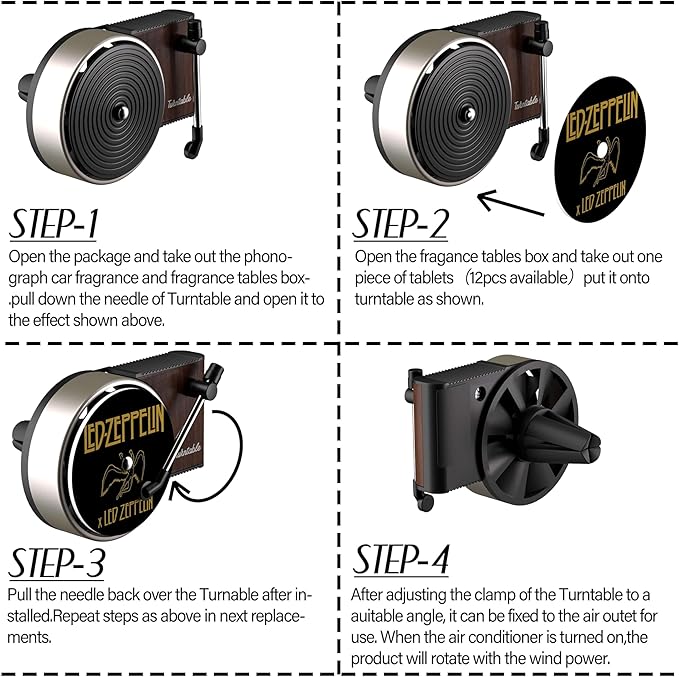 Maicican 12PCS Customizable Car Air Freshener Vent Clip, Pop Singer Album Cover Record Player Shape, Music Lover Gifts. (Fashion)