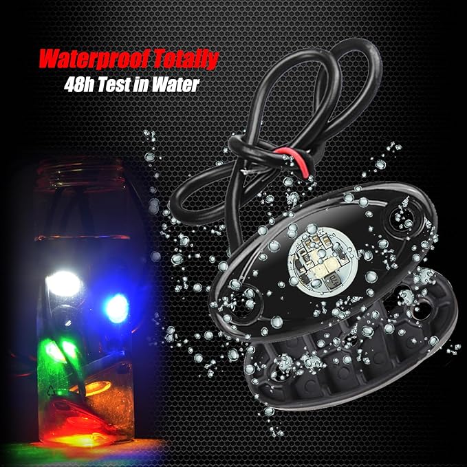 4 Pods LED Rock Lights, Ampper Waterproof LED Neon Underglow Light for Car Truck ATV UTV SUV Offroad Boat Underbody Glow Trail Rig Lamp (Yellow)