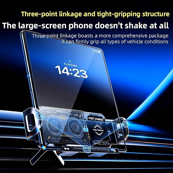 Wireless Car Charger, 2026 Upgrade 15W Fast Charging with LED Light Auto Clamping Phone Holders for Your car for iPhone 16/15/14/13 Mini Pro Max, Samsung Galaxy S25 Ultra, S24/S23 etc (Black)