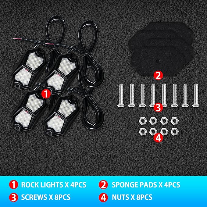 Led Rock Lights Purple Pink 4 Pods 18LEDs 210 Degree Wide Angle IP68 Waterproof Aluminum Housing Underglow Underbody Lights 12v 24V for Truck UTV ATV Camper (4 Pods, Purple Pink)