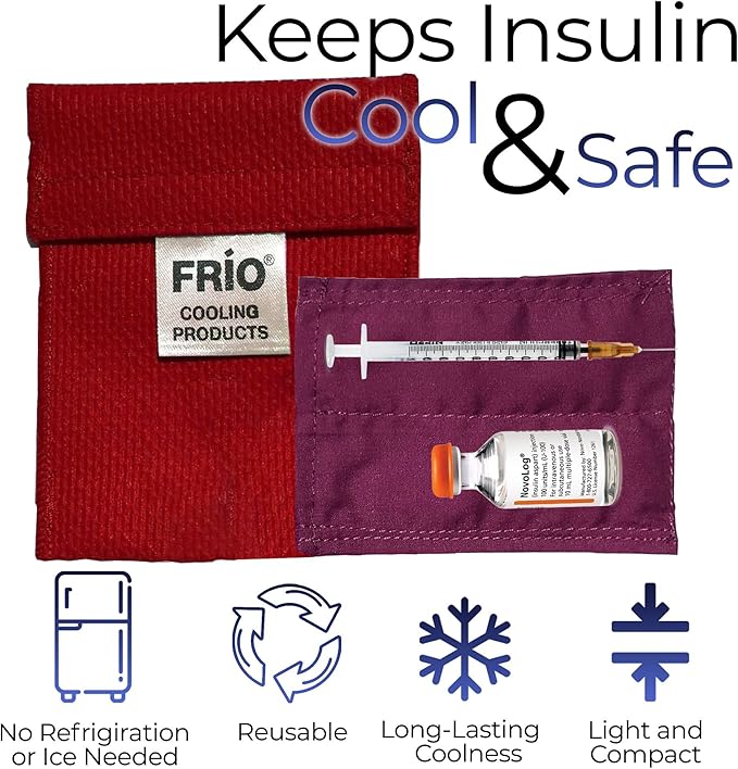 FRIO Cooling Wallet - Insulin Cooler for 45+ Hours of Stress Free On The Go - Red Mini