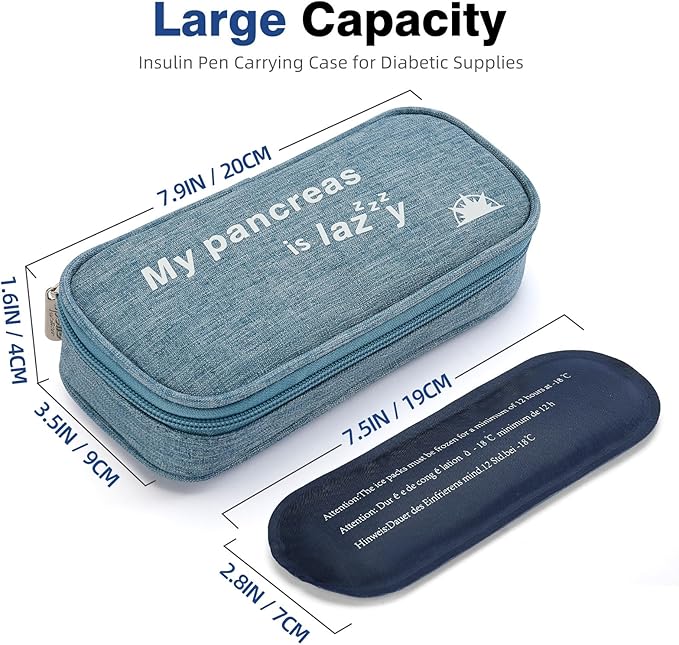 apollo walker Insulin Cooler Travel Case Diabetic Medication Cooler with Ice Packs and Insulation Liner Insulin Cooler Travel case TSA Approved