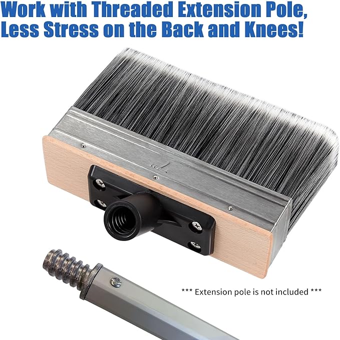 7-Inch Deck Stain Brush Applicator for Applying Paints, Sealers on Wood, Fence, Brick, Concrete Walls - Heavy-Duty Outdoor Oil Staining Brush