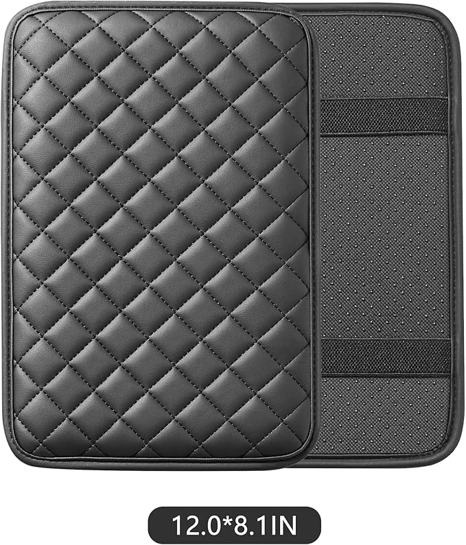 Car Armrest Covers, Vehicle Center Console Cover, Middle Storage Organizer Pads, Dog & Cat Paws Protetor, Nappa Leather, Waterproof, Anti-Slip, Auto Interior Accessories, Black, Size S