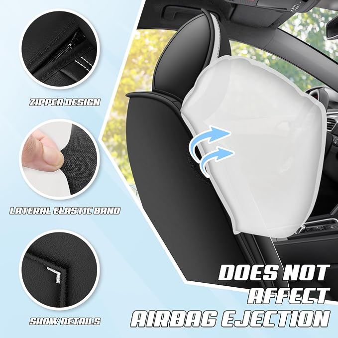 Car Seat Covers Fit for Infiniti g37 2000-2026, Stylish Sport Seat Covers, Waterproof Wear-Resistant Premium Nappa Leather Car Seat Cover.(2 Pcs Front with Pillow/Black White)