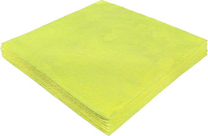 Eurow Ultrasonic Cut 300 GSM Microfiber Cleaning Towels, Streak-Free, Lint-Free, Ultra Absorbent, Scratch-Safe, for Auto Detailing, Home, Kitchen & Multipurpose Use, 16x16, 12-Pack, Yellow