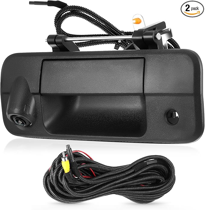 Tailgate Handle Backup Camera Fit for Toyota Tundra 2007-2013 Classic Tailgate Reversing Rear View Park Assist Camera RCA Plug Replaces 69090-0C051 86790-34011 86790-34030