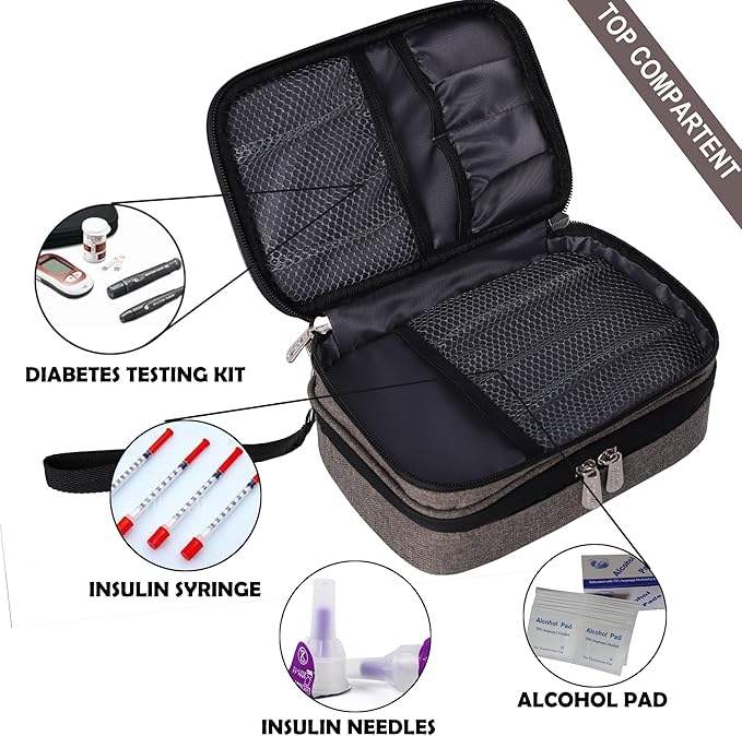apollo walker Insulin Cooler Travel Case Diabetic Medication Cooler with Ice Packs and Insulation Liner