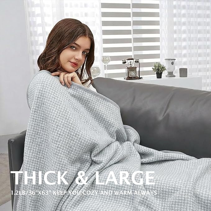 PuTian Merino Wool Camp Blanket - 36" x 63" Great for Bed Couch Camping Outdoors Travel Emergency -Large Warm Soft Washable Wool Throw