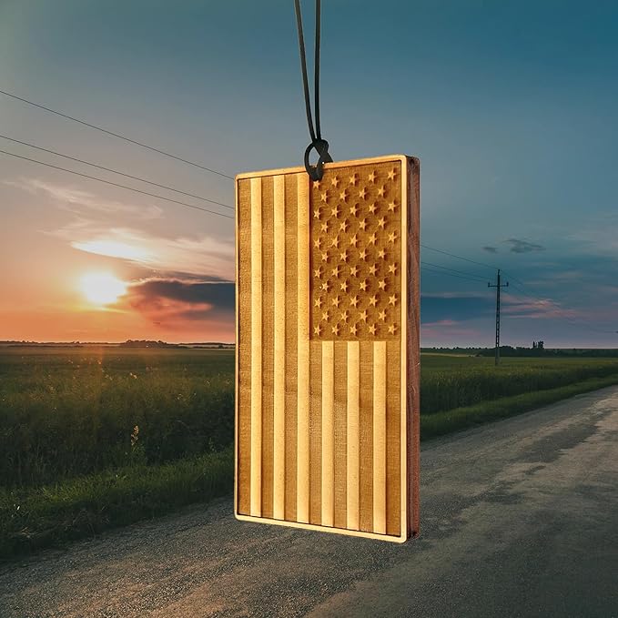 Arotags Wooden Car Air Freshener - Surfside Mist - 45+ Day Long Lasting with Under Seat Scent Core - Handmade in USA - Natural Wood Diffuser for Cars Trucks SUVs