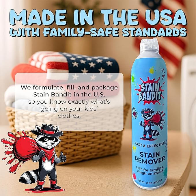 Stain Remover Spray | Non-Toxic Stain Remover Family Safe Formula | Bag-On-Valve 360° Continuous Spray Bottle | Cleaner for Clothes, Upholstery, Carpet & Car Seats 15 Oz, (Pack of 2)