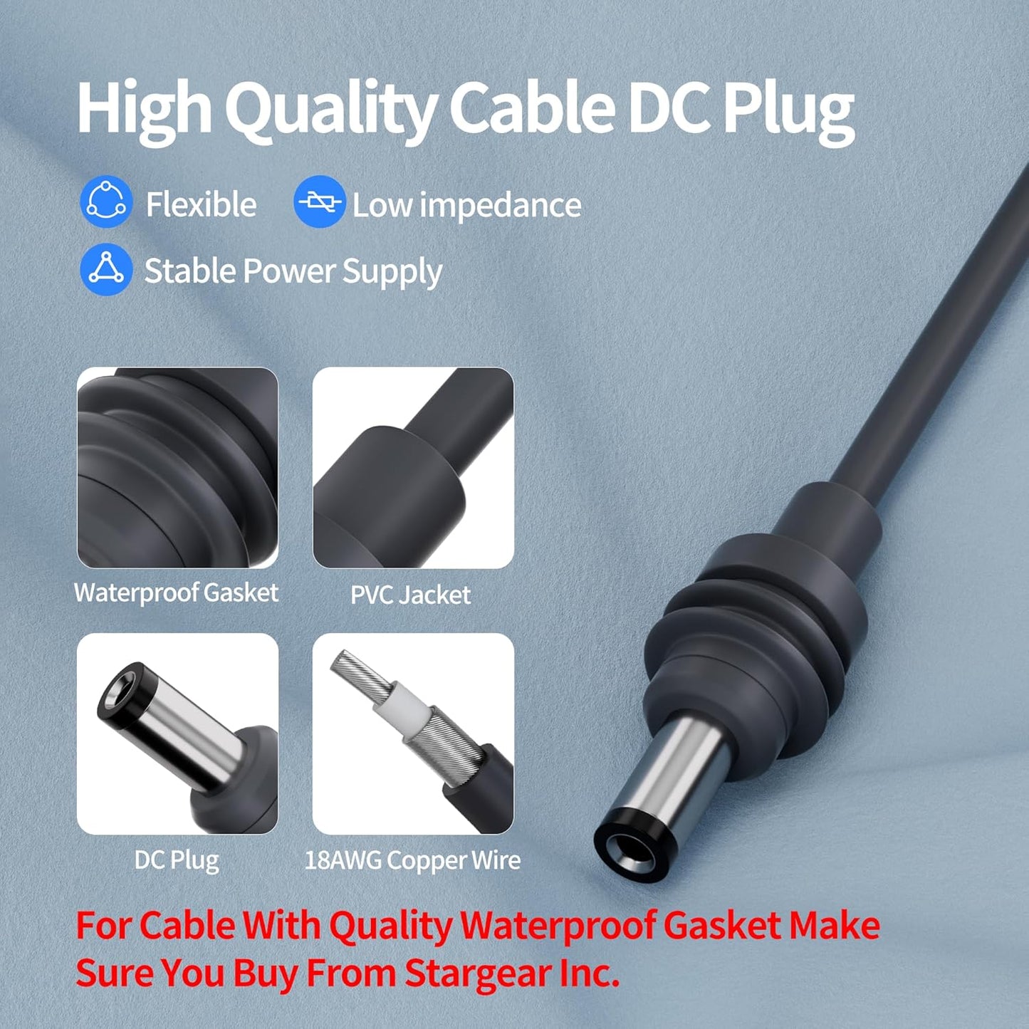 Starlink Gen 3 Power Cord 12V to 57V 4.5A Converter for Starlink Gen 3 Router 12V (10-36V) Step-Up Adapter DC Male Plug Cable for RV No Worry About Voltage Drop or Rise