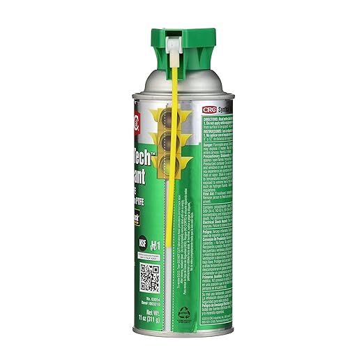 CRC Syntha-Tech Lubricant with PTFE 03054 – 11 Oz., Synthetic Multi-Purpose Aerosol Lube for Processing Equipment