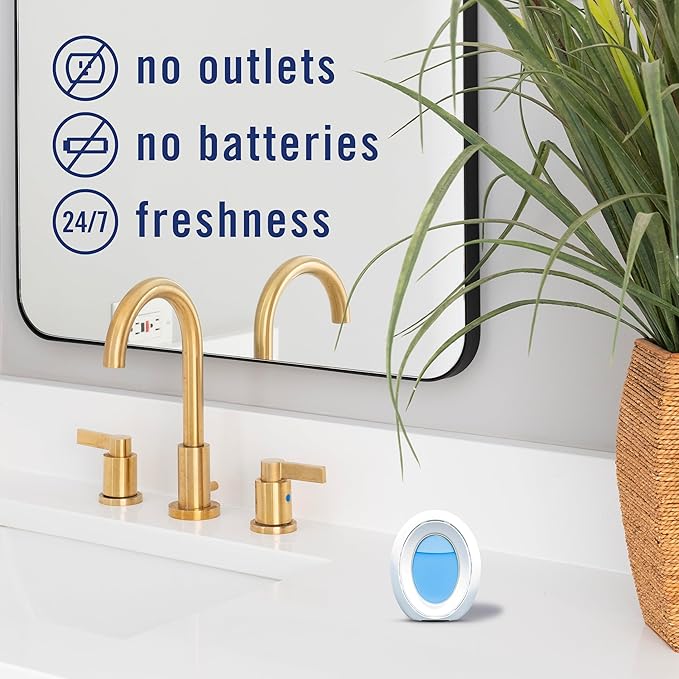 Febreze Bathroom Air-Freshener, Odor-Fighting, Plug In Alternative, Air-Fresheners for Home, Bathroom, & Kitchen, Closet, Pet & Litter Box Odor Fighter, Refresh & Energize Scent, 4ct, (Pack of 2)