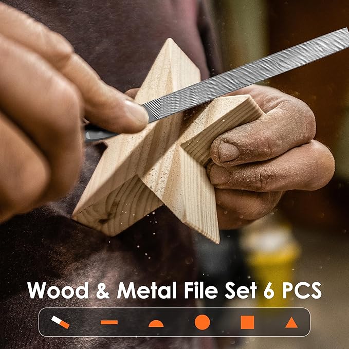 Small File Set, Needle Diamond File 13PCS, 6pcs Jewlers Files & 6pcs Steel Files Precision Metal Work, Woodworking, Plastic Carving Tool with Steel Brush and Carry Case