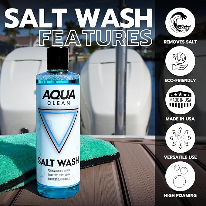 Salt Wash | Concentrated Salt Remover & Anti-Corrosion Spray | Cars, Trucks, Boats, RVs, Motorcycles, Off-Road | Paint, Metal, Gelcoat, Fiberglass | No Scrub Spray & Rinse | USA Made | 16oz